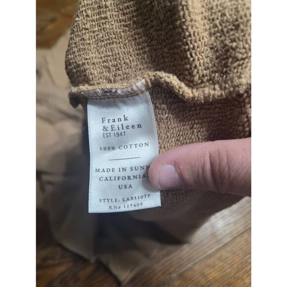 Frank & Eileen Patrick Popover Henley Triple Fleece Top In Camel Sz XL - Picture 6 of 7